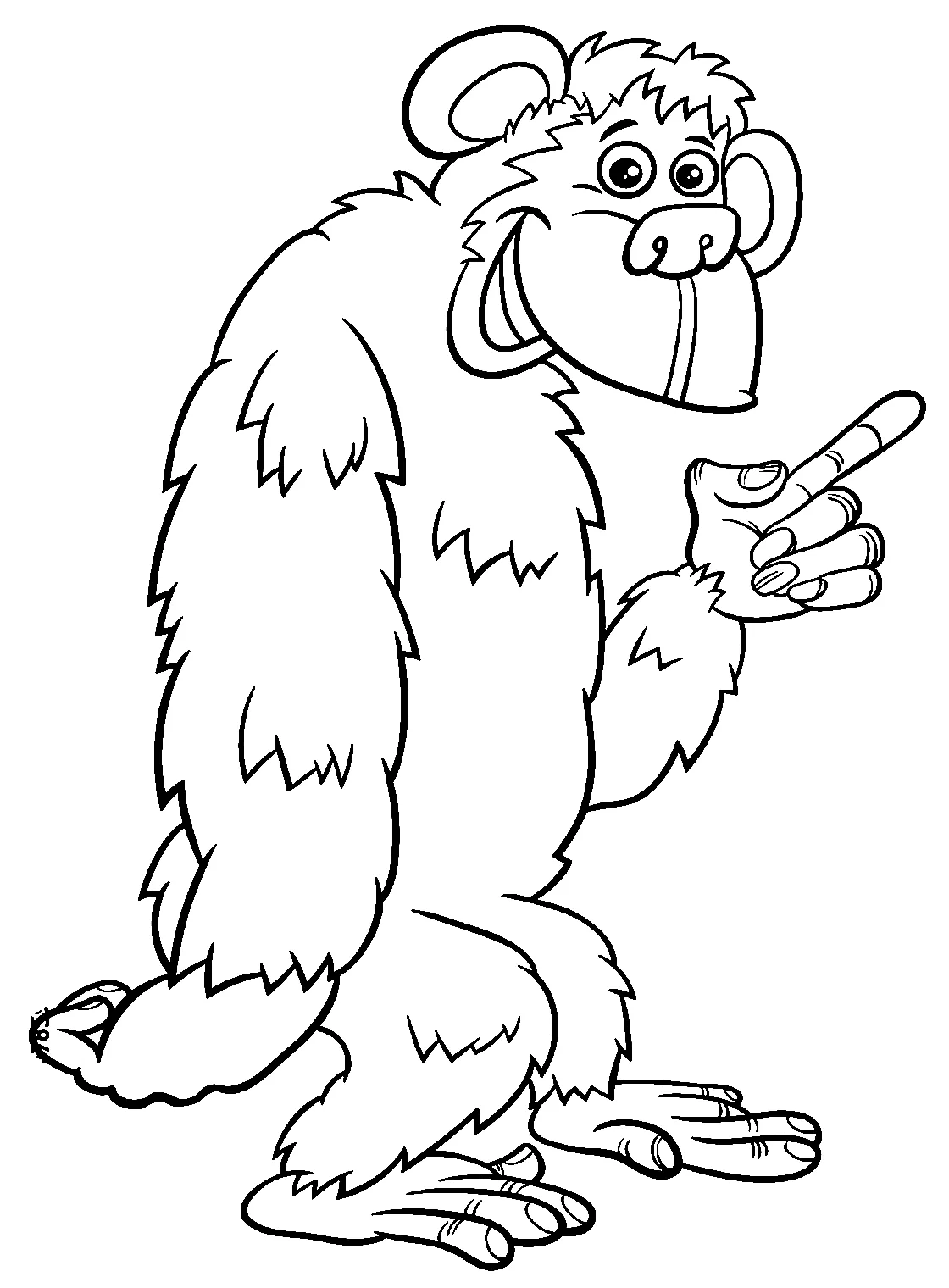 Funny gorilla coloring page free printable coloring pages