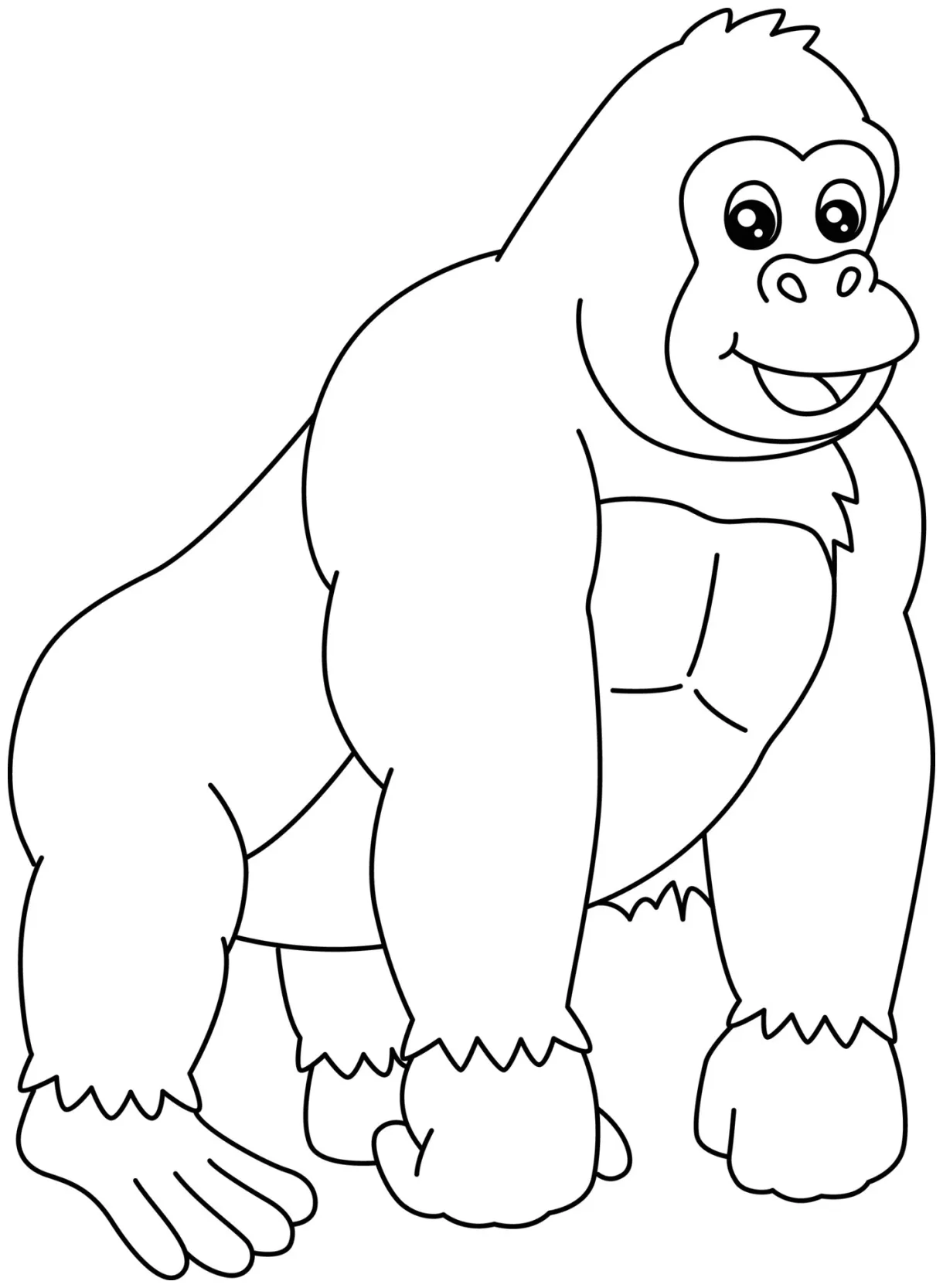 Gorilla coloring page vector art, icons, and graphics for