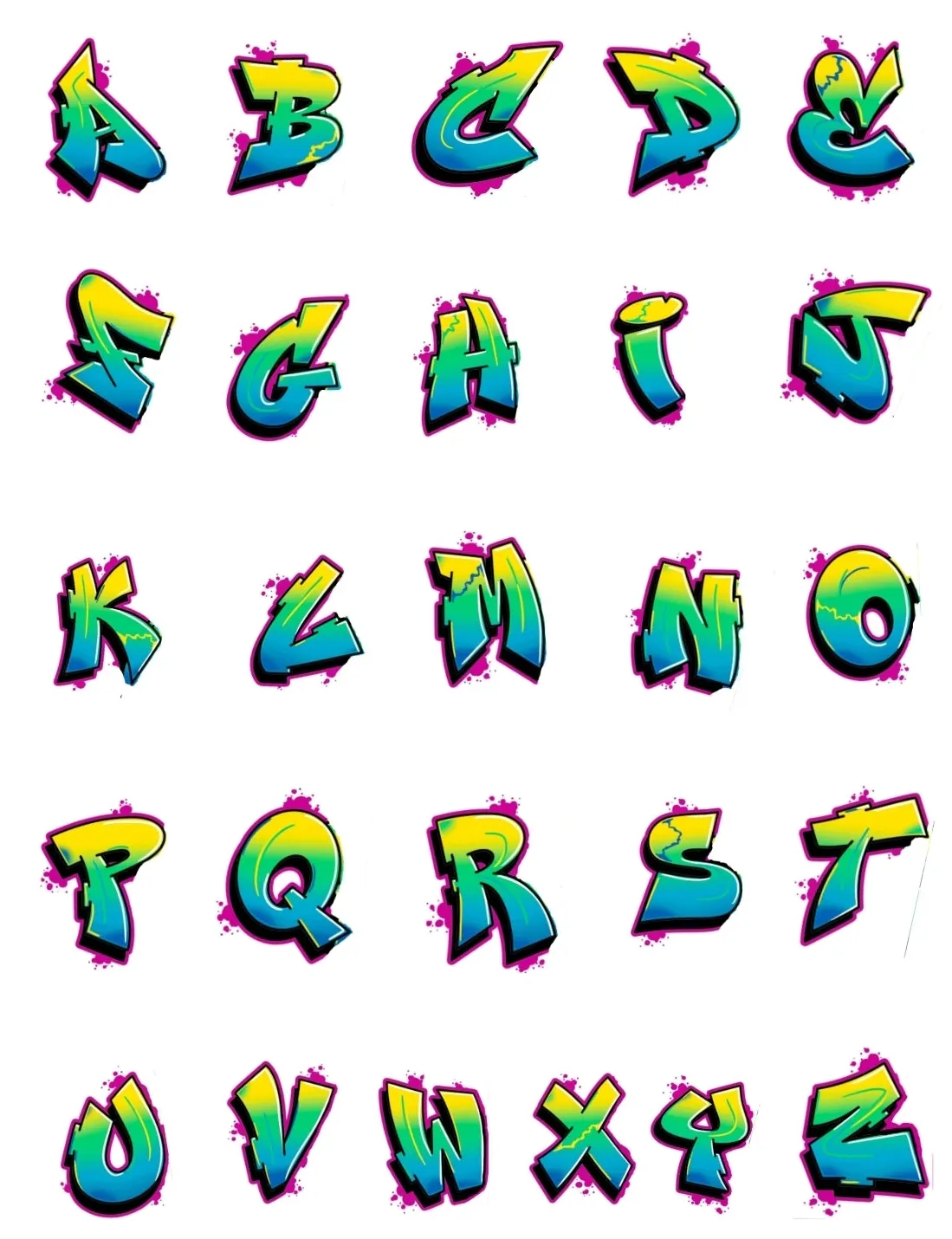 Wholesale individual graffiti letter stickers graffmerch