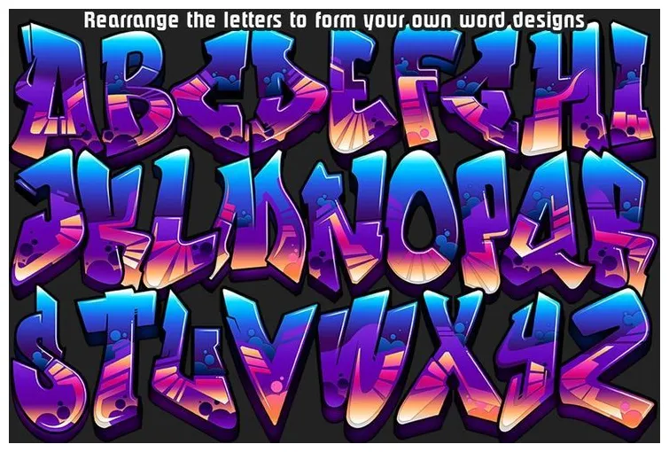 Graffiti alphabet buckingham graffiti schriftart, graffiti