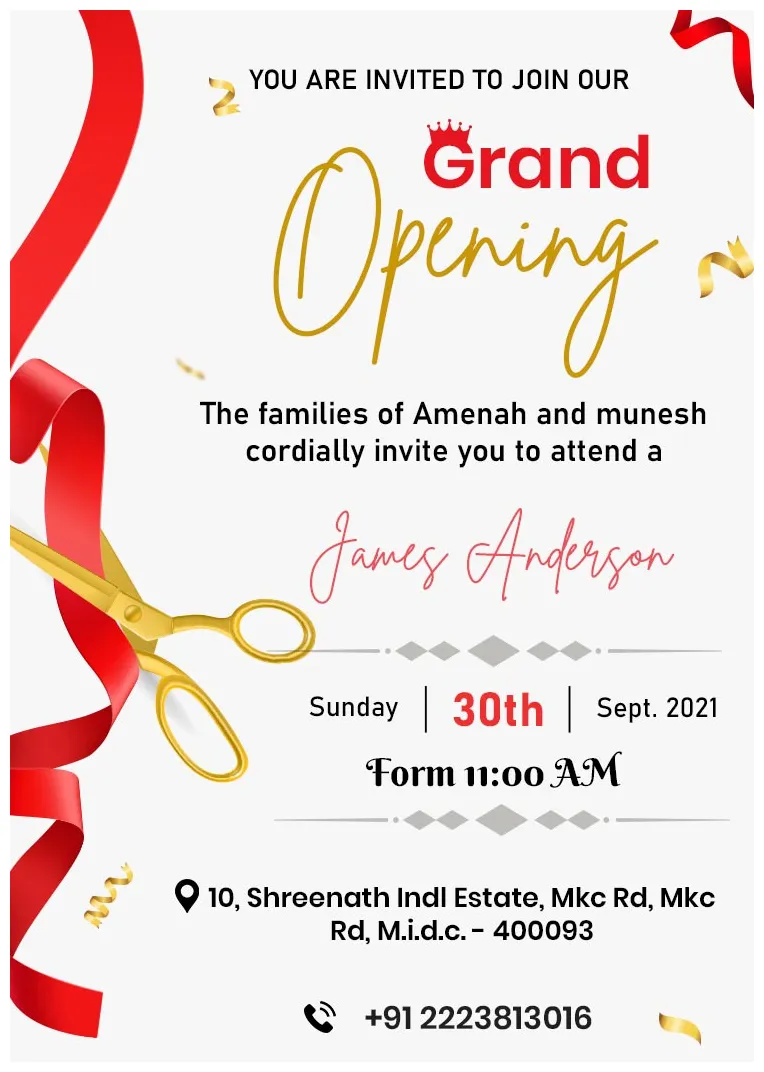Grand opening card designs create custom invitations online