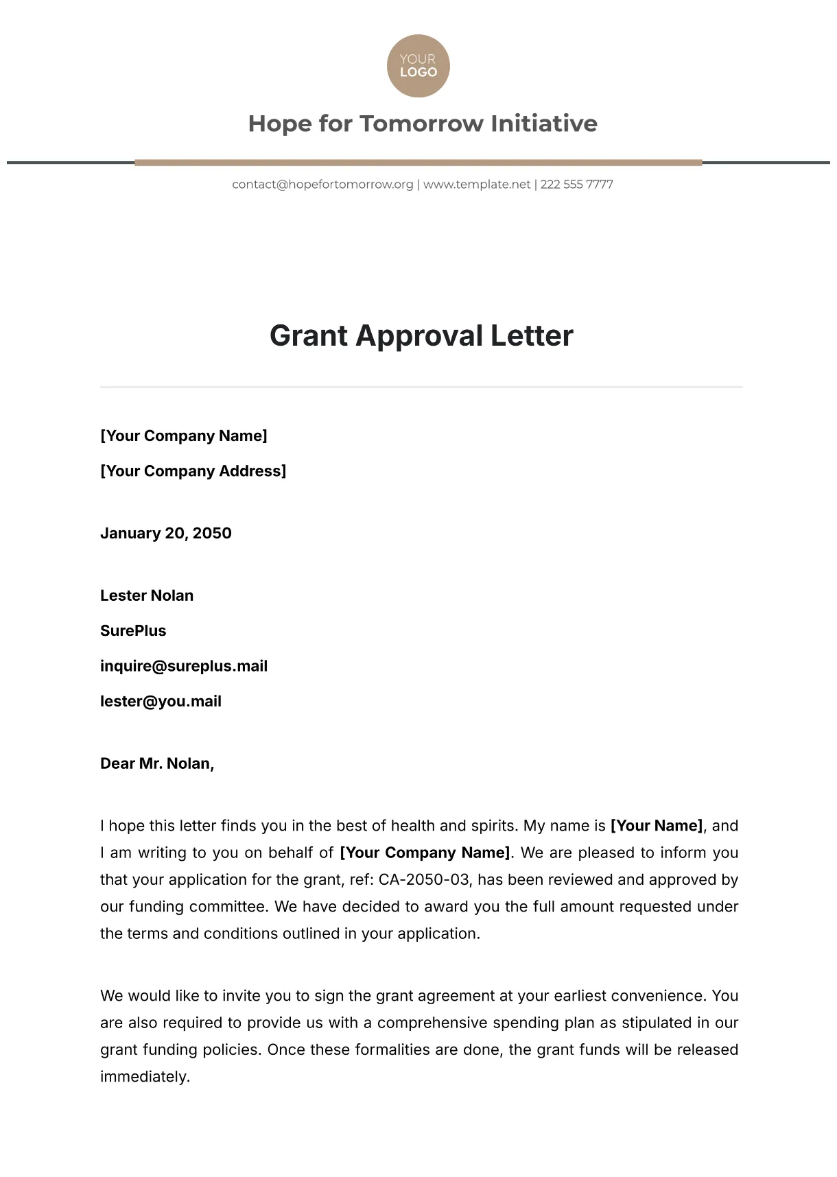 Grant acceptance letter printable coloring page