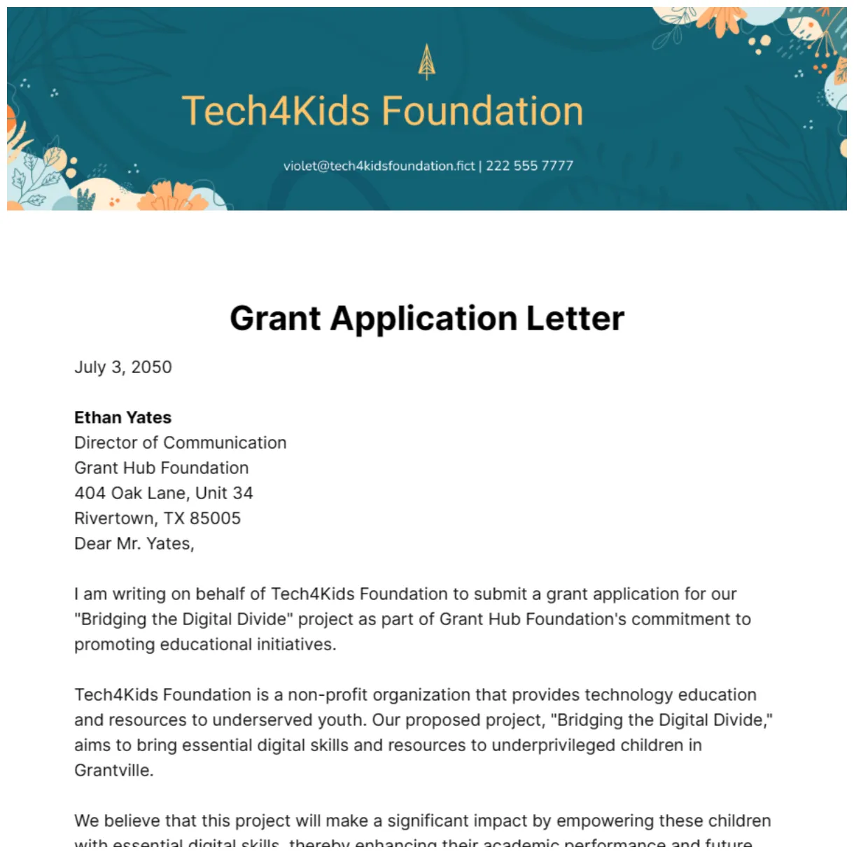Free grant letter templates & examples edit online & download