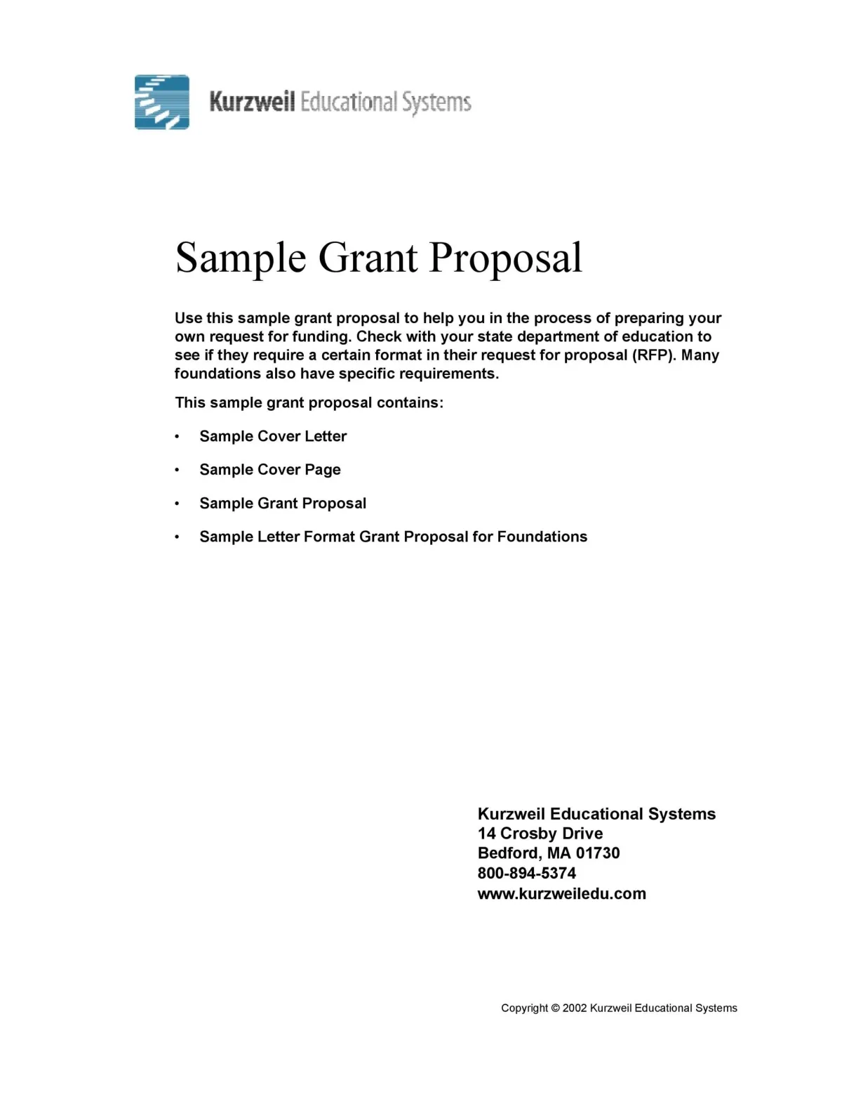 Grant proposal templates