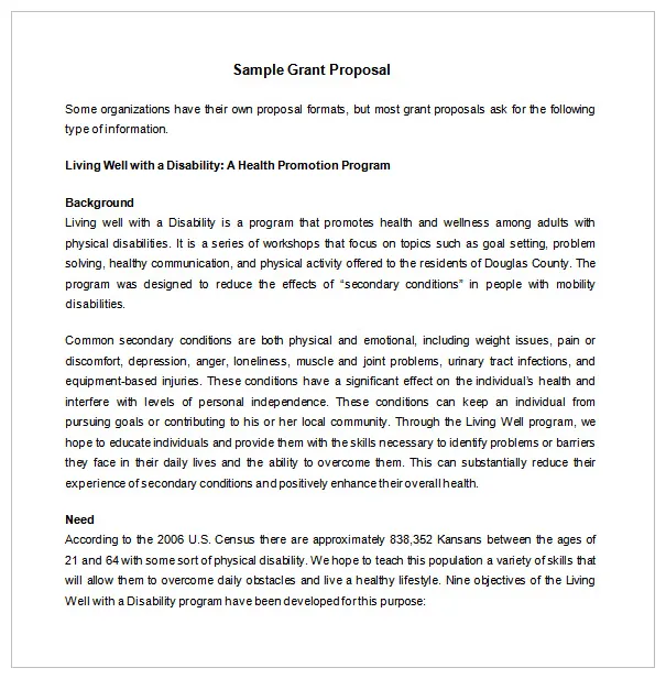Grant proposal template 19+ free sample, example, format download!