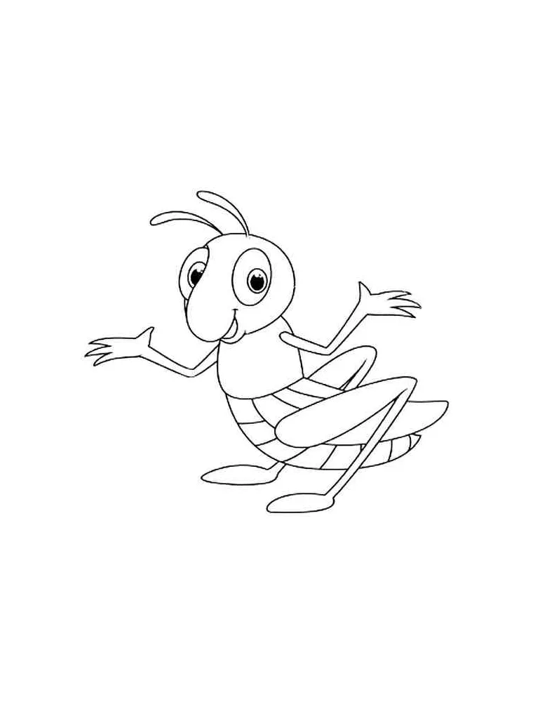 Beautiful grasshopper coloring page