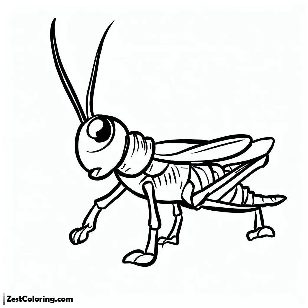 Grasshopper walking coloring page coloring for kids smart, creative printable coloring page