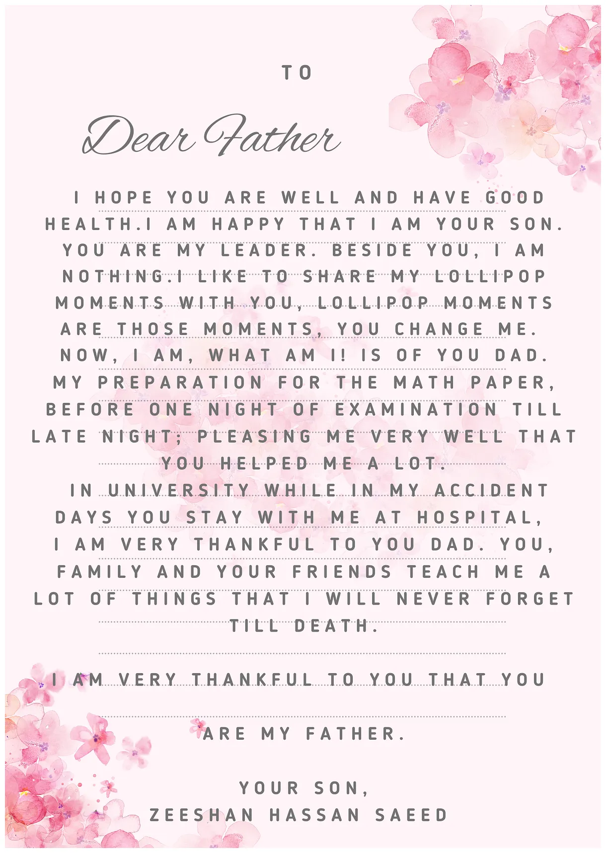 Gratitude letter zeeshan hassan saeed medium