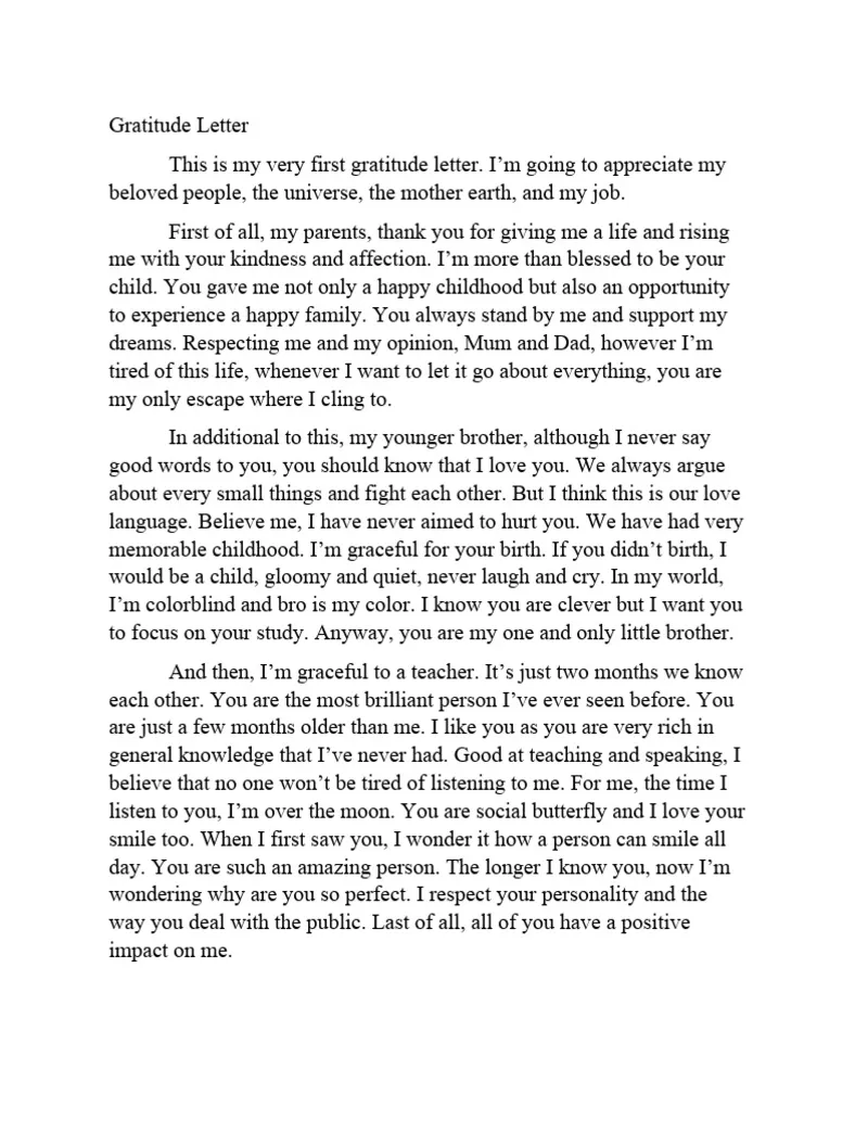 Gratitude letter pdf gratitude