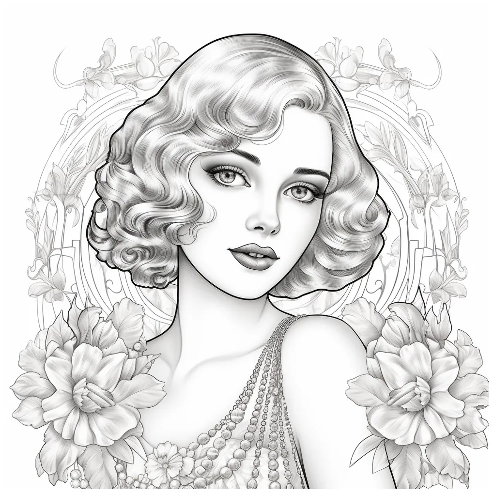 Free coloring page of gatsby beauties coloring sheets bujo art