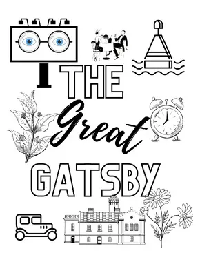 The great gatsby symbolism coloring page by mrs peas classroom tpt