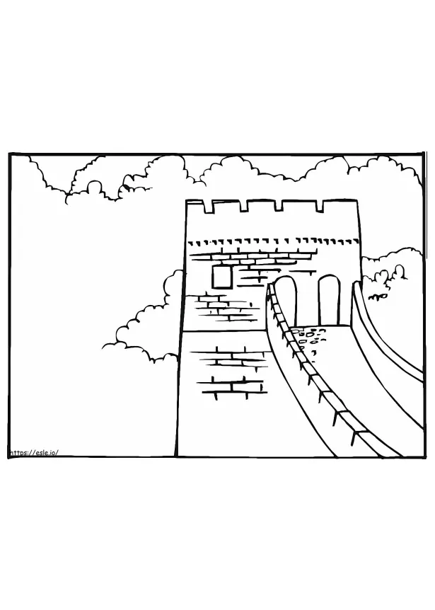 Great wall of china 2 coloring page