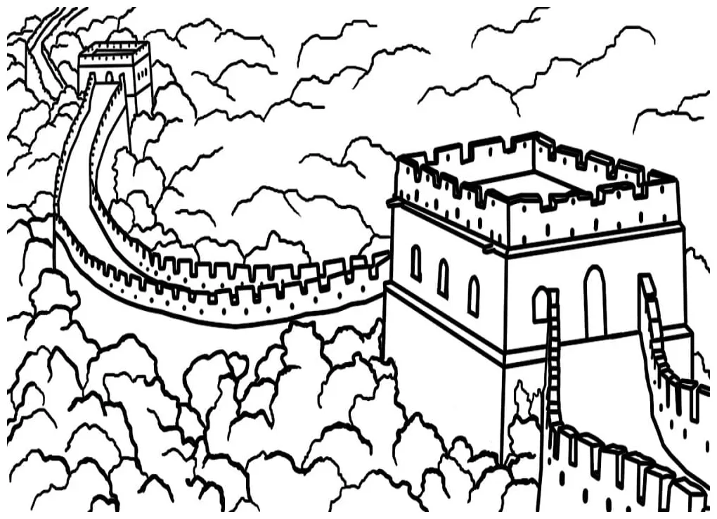 Great wall of china 4 coloring page free printable coloring pages for printable coloring page