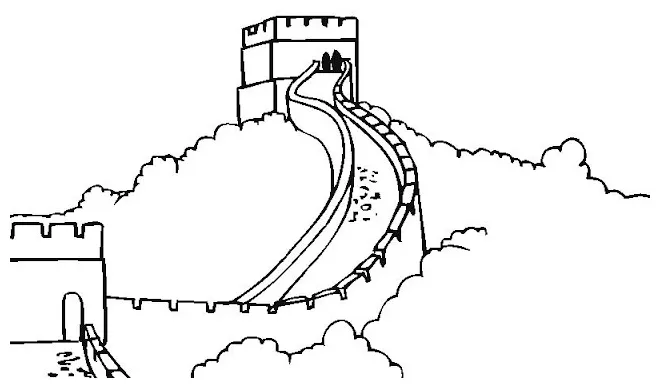 Great wall of china coloring page
