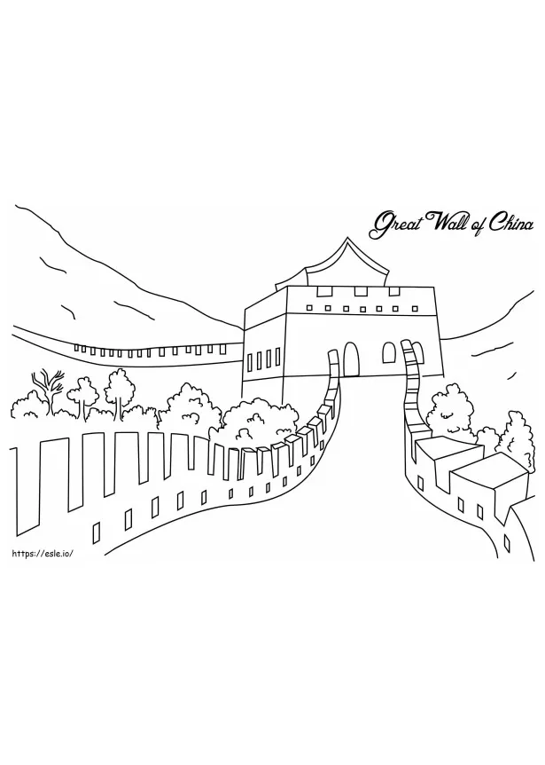 Great wall of china 5 coloring page