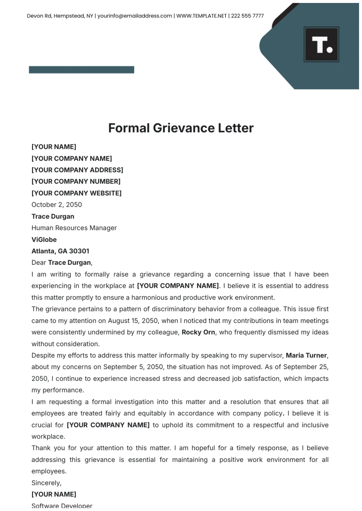 Grievance letter format new york letter from landlord to tenant where