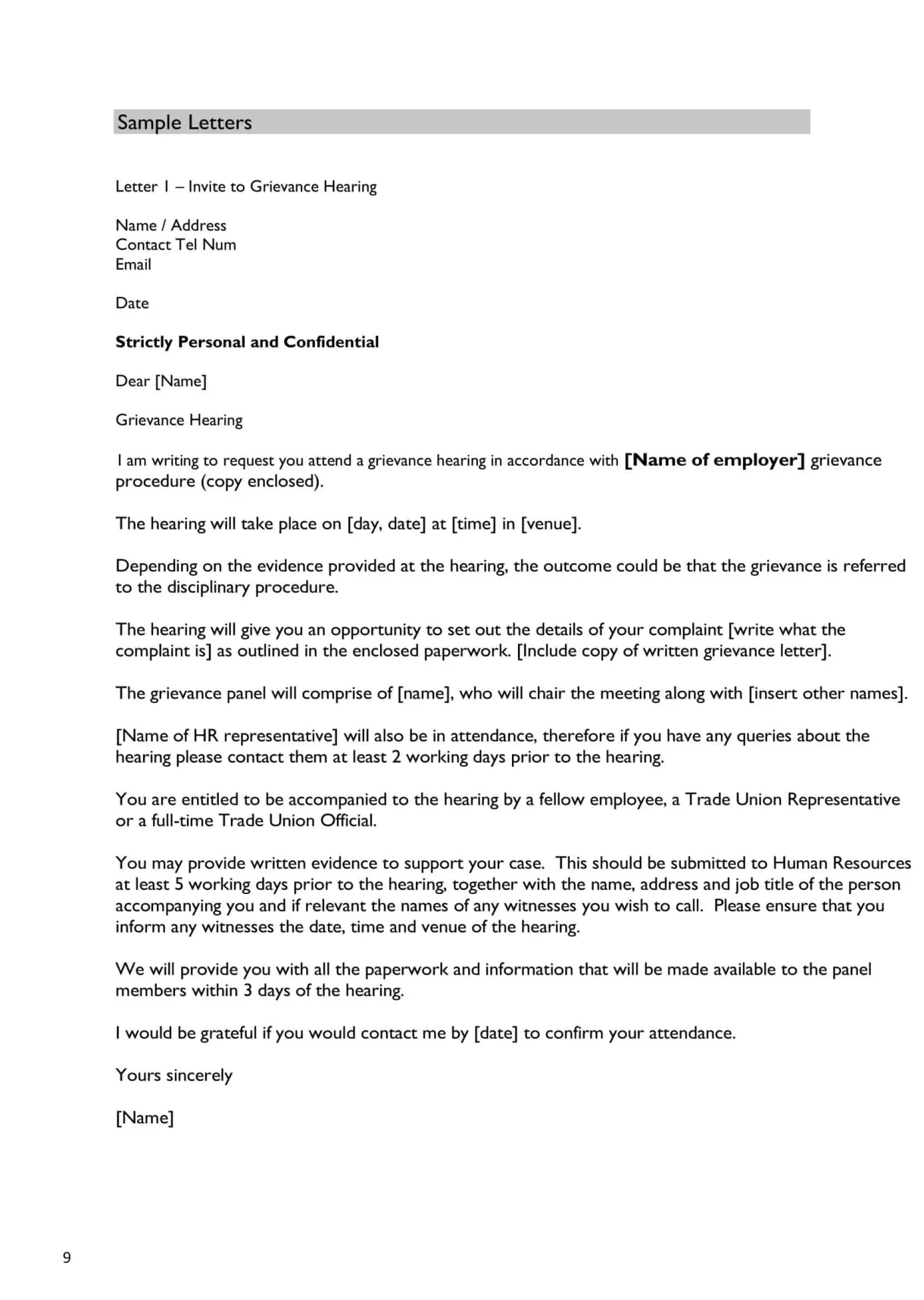 Free printable grievance letter templates [pdf, word] +tips & examples printable coloring page