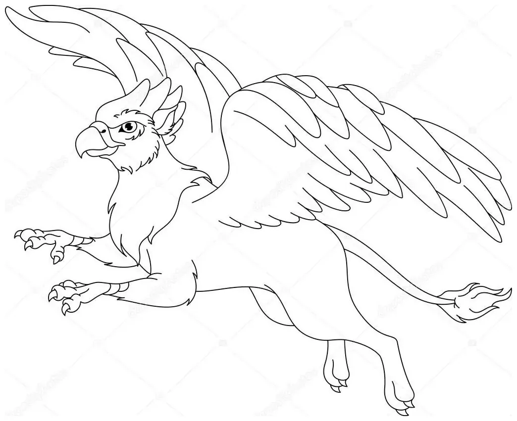 Lovely griffin flying