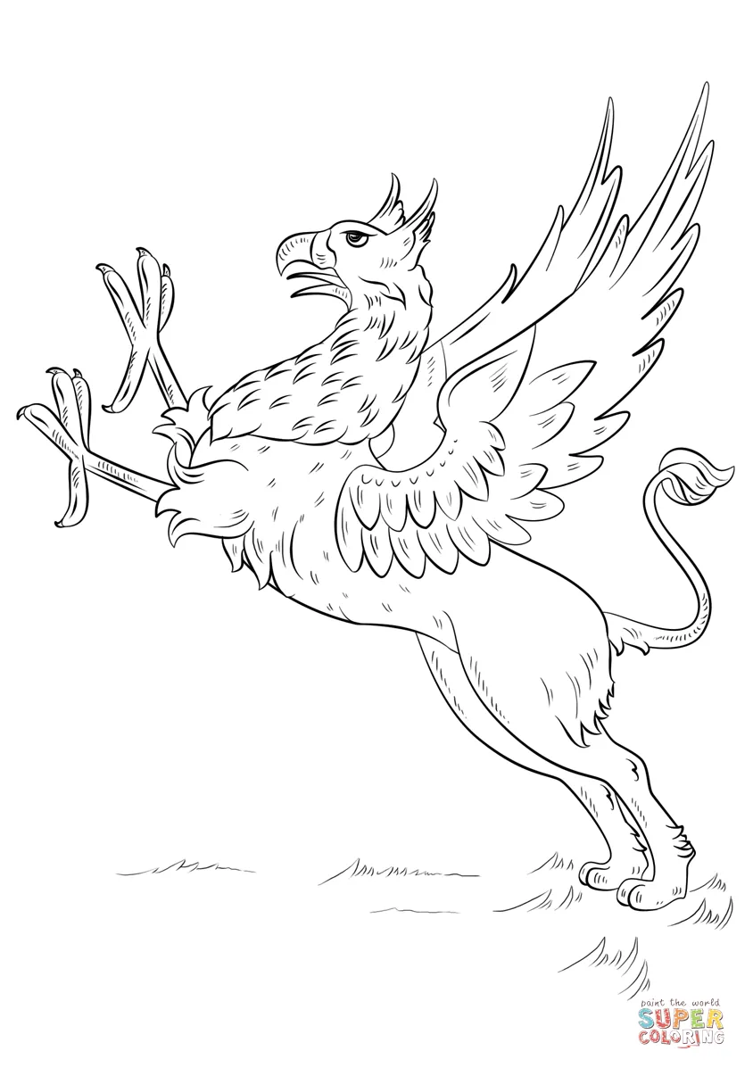 Griffin coloring page free printable coloring pages