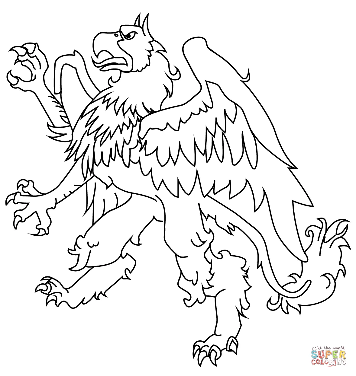 Griffin coloring page free printable coloring pages