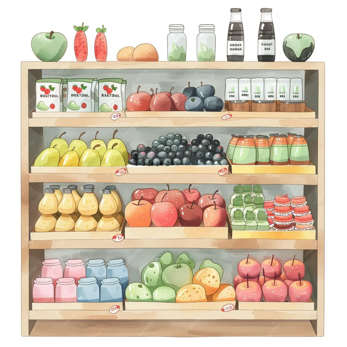 Grocery aisle vector set simple and mi premium ai-generated vector