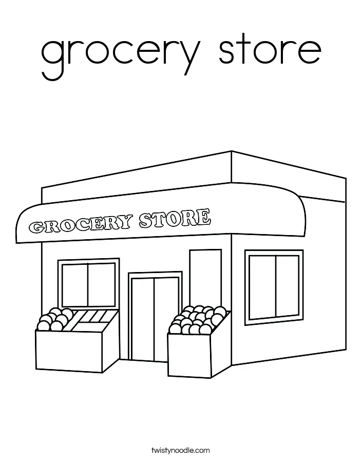 Grocery store coloring page twisty noodle