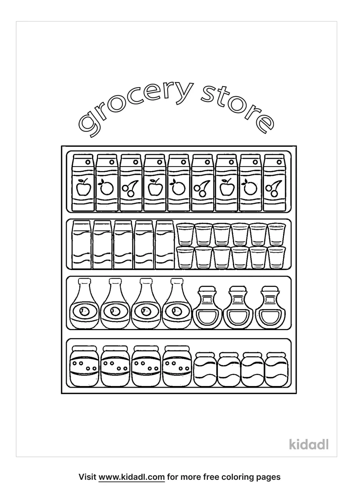 Grocery store coloring page coloring pages