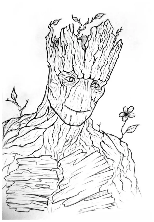 Groot Coloring Pages at GetColorings.com | Free printable colorings