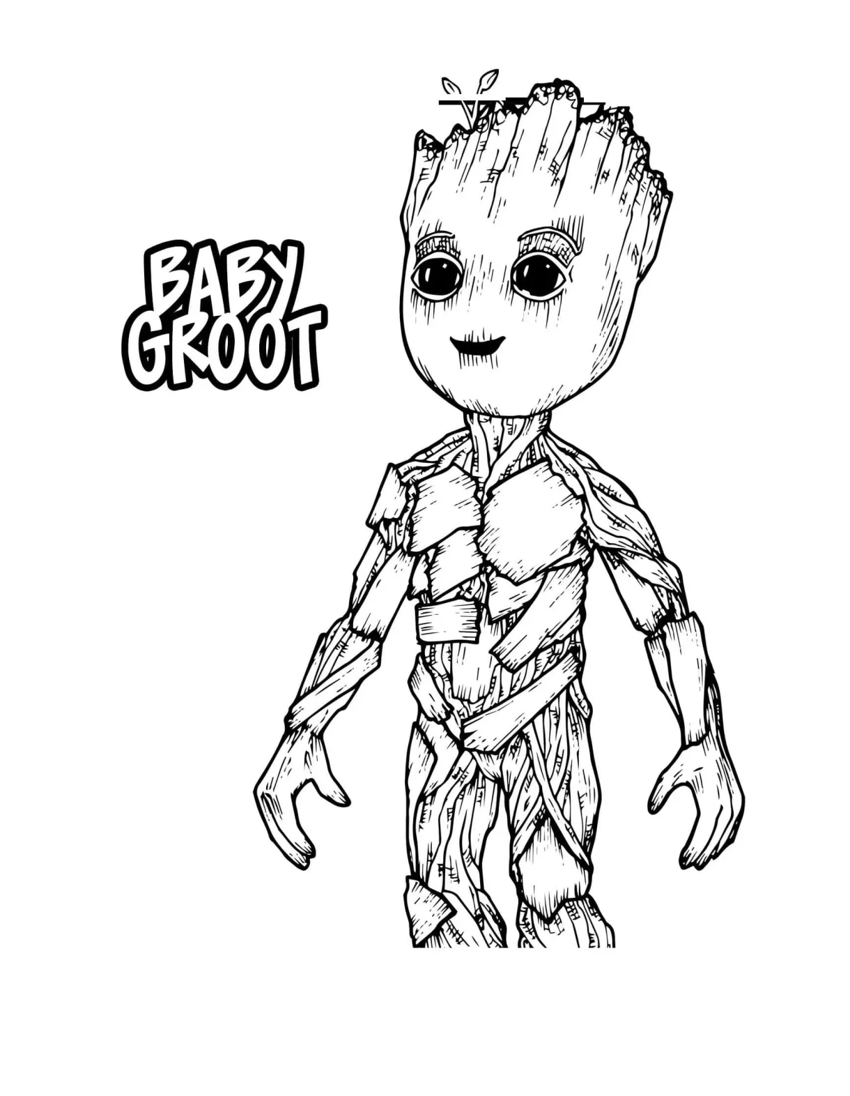Smiling Groot coloring page - Download, Print or Color Online for Free