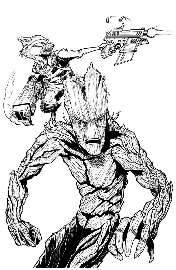 Groot Coloring Pages