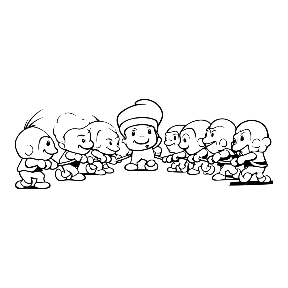Premium vector cartoon illustration of group of kids characters for