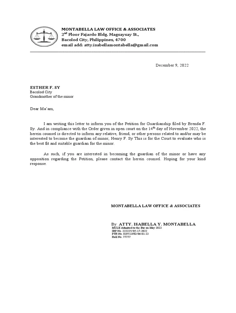 Guardianship Letter | PDF