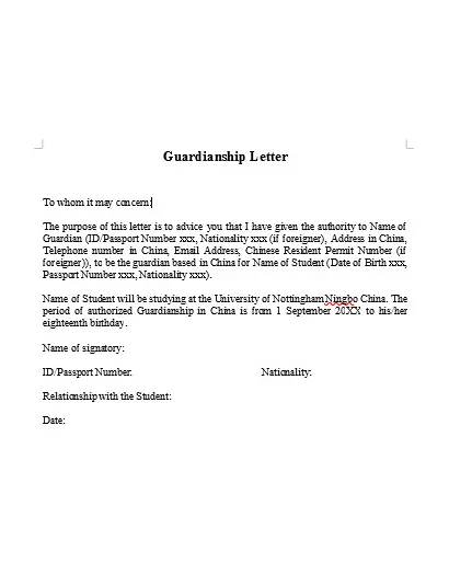 19+ Guardianship Letter Examples to Download