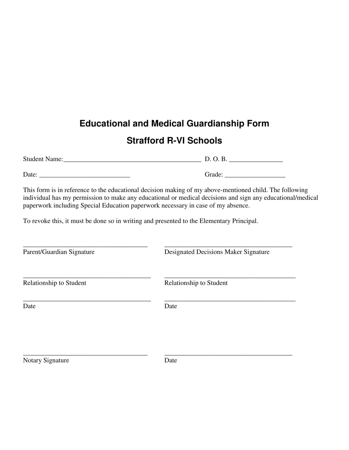 Letter Of Guardianship Template