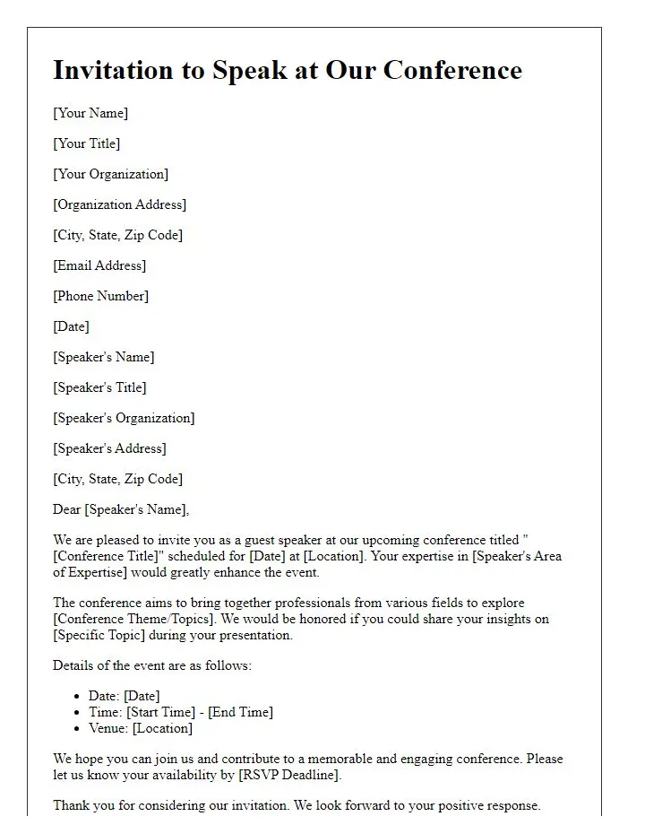 Letter template for conference free samples printable coloring page