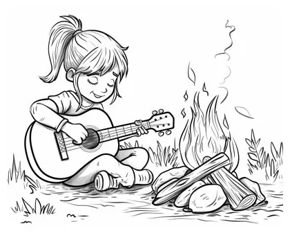 Campfire coloring pages