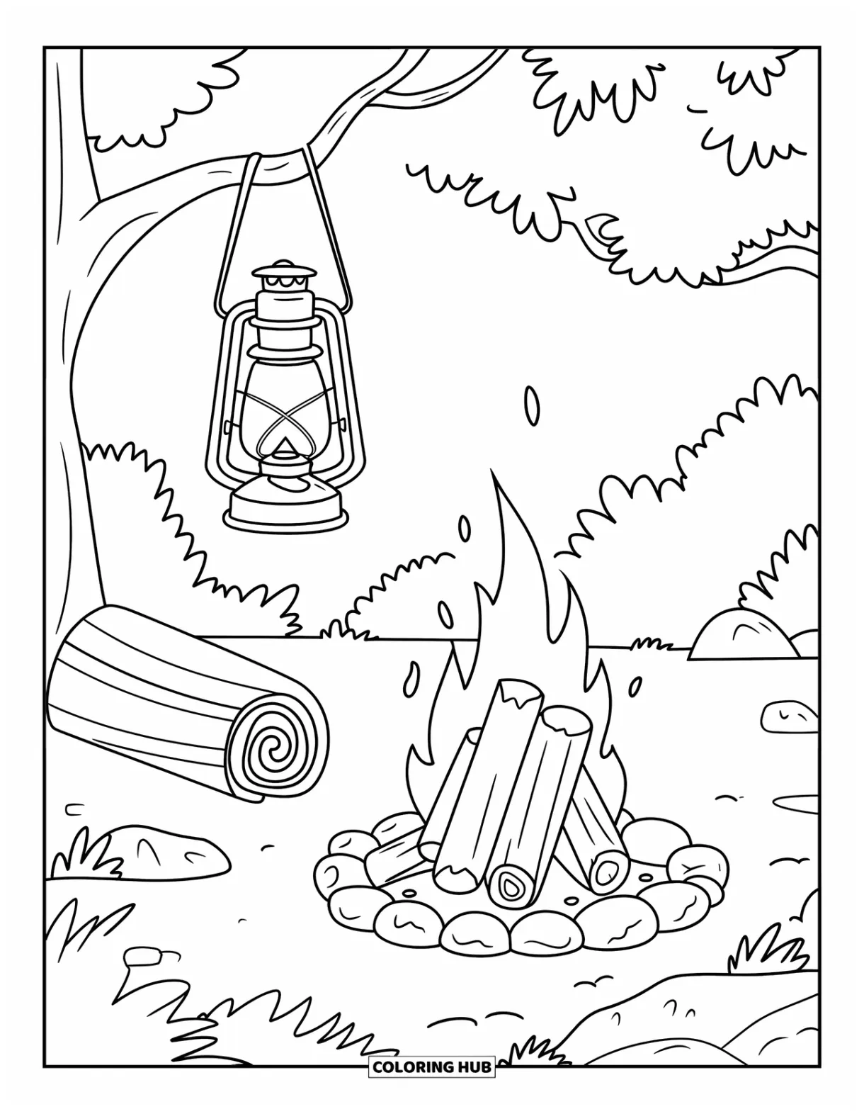 105+ campfire coloring pages for kids & adults free printable pdfs