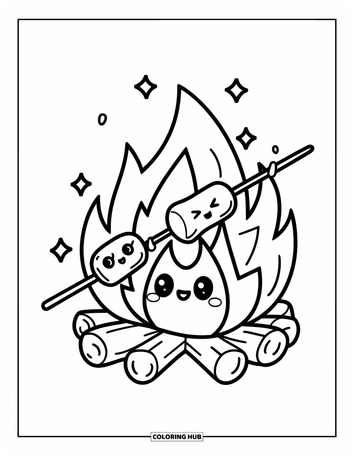 105+ campfire coloring pages for kids & adults free printable pdfs