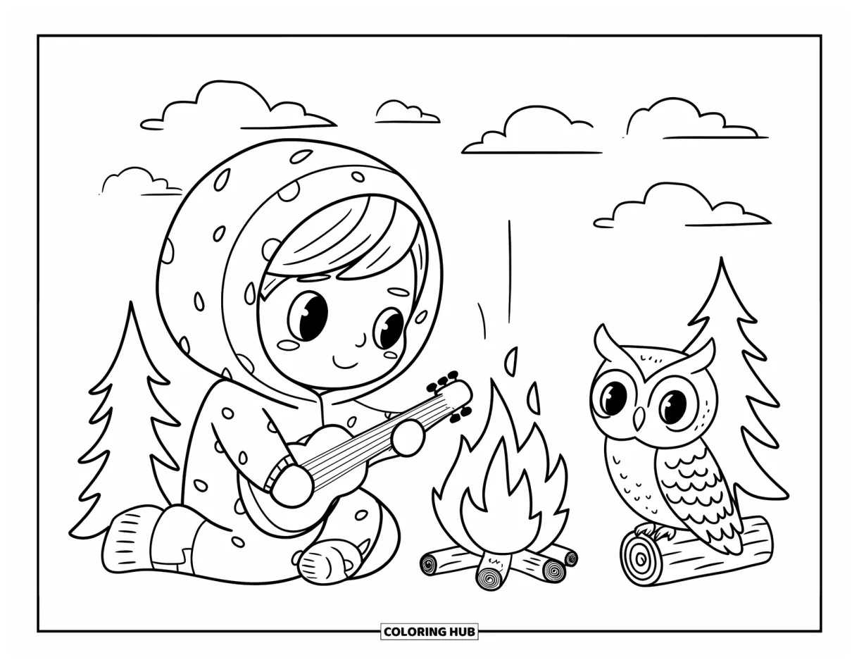105+ campfire coloring pages for kids & adults free printable pdfs