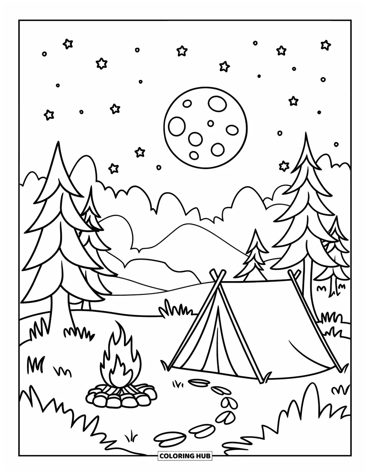 105+ campfire coloring pages for kids & adults free printable pdfs