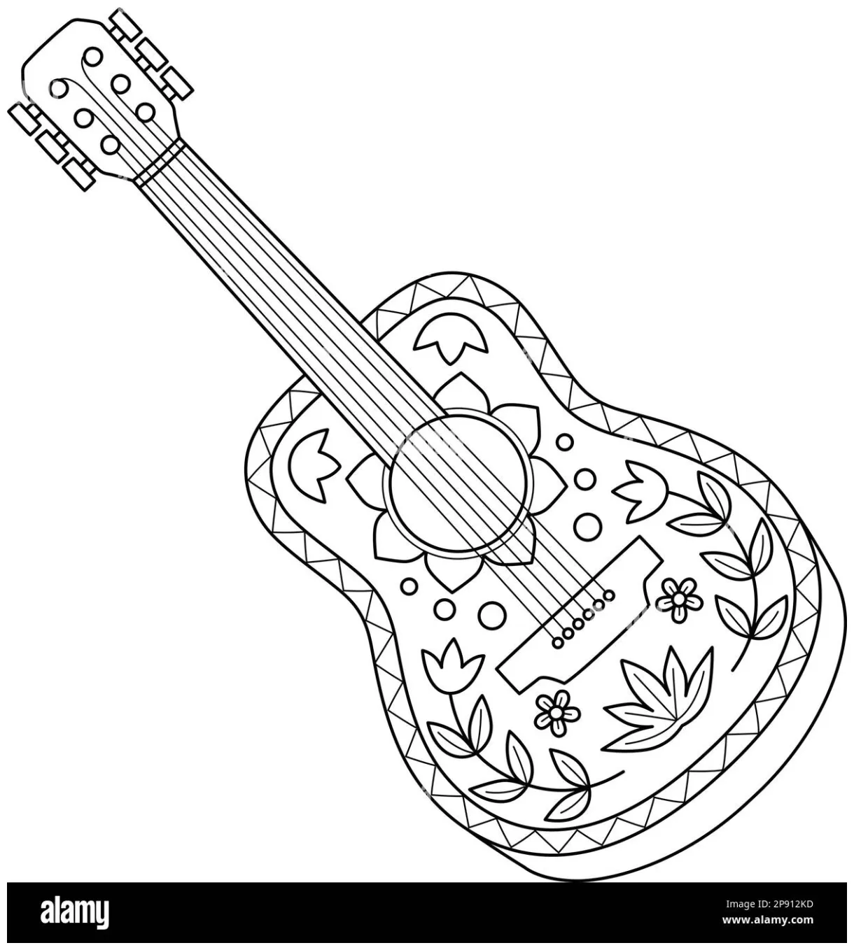 Guitar for coloring coloring pages