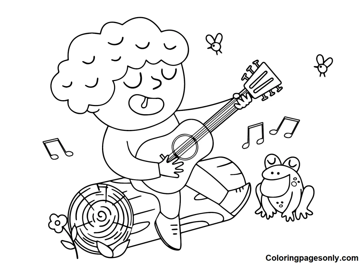 Guitar coloring pages coloring pages for kids and adults