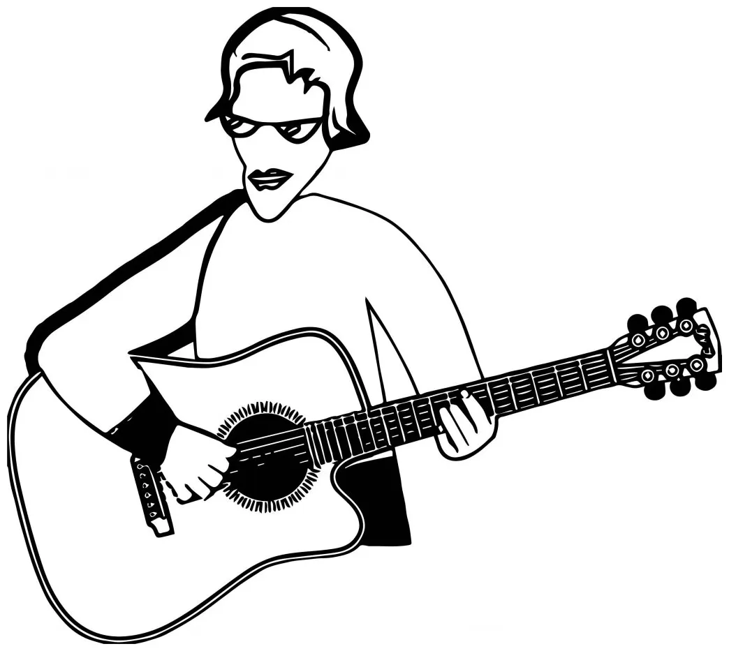 Play guitar hi playing the guitar coloring page wecoloringpage