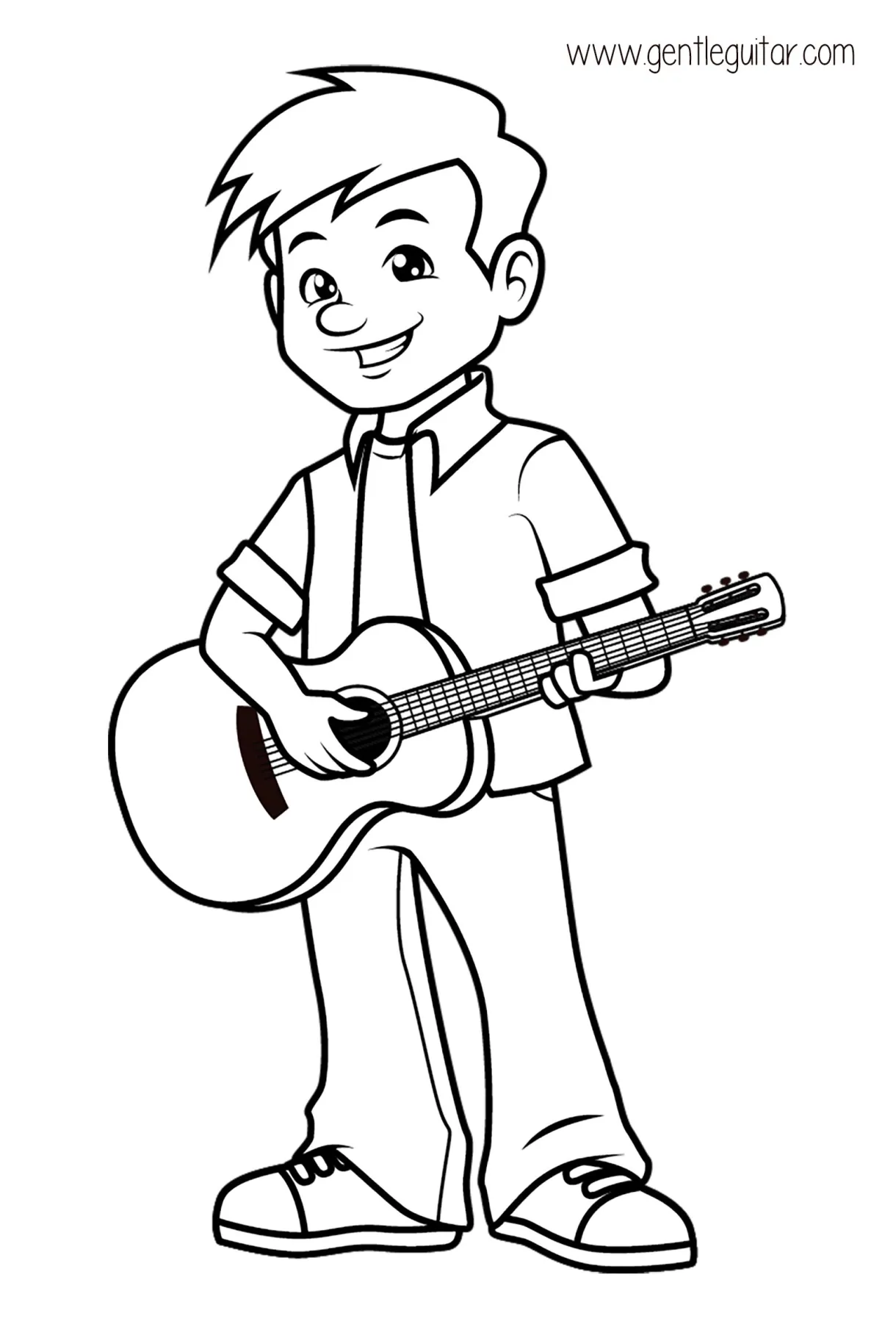 Playing guitar coloring pages coloring pages
