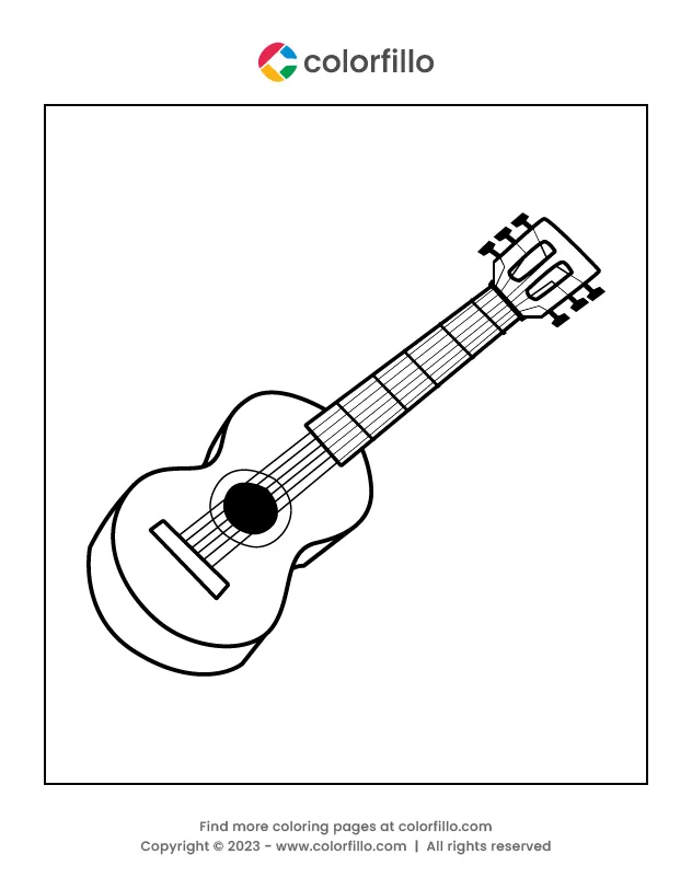 Free online guitar coloring page colorfillo