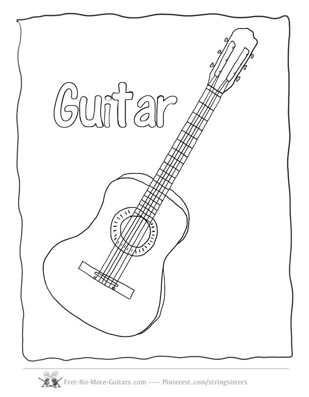 Electric guitar coloring pages coloring home