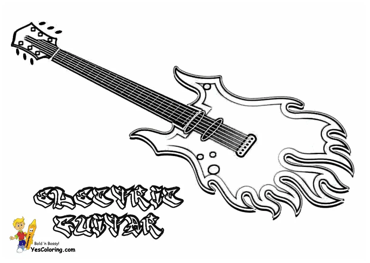 Guitar coloring page latest guitar coloring page with 6382 free