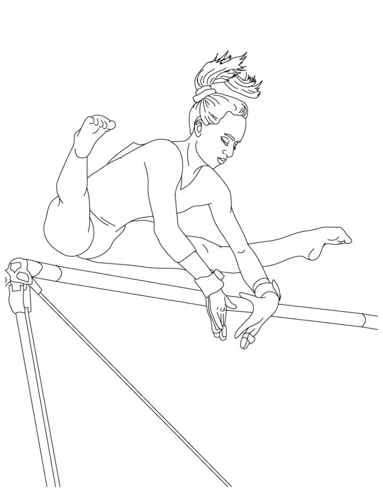 Free printable gymnastics coloring pages for kids