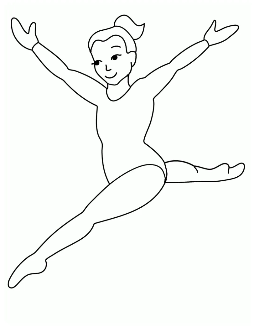 Free printable gymnastics coloring pages for kids