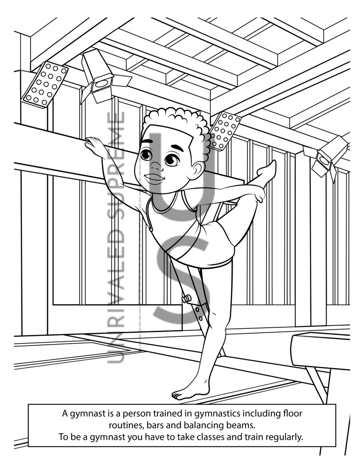 Printable child fun kids activity gymnastics